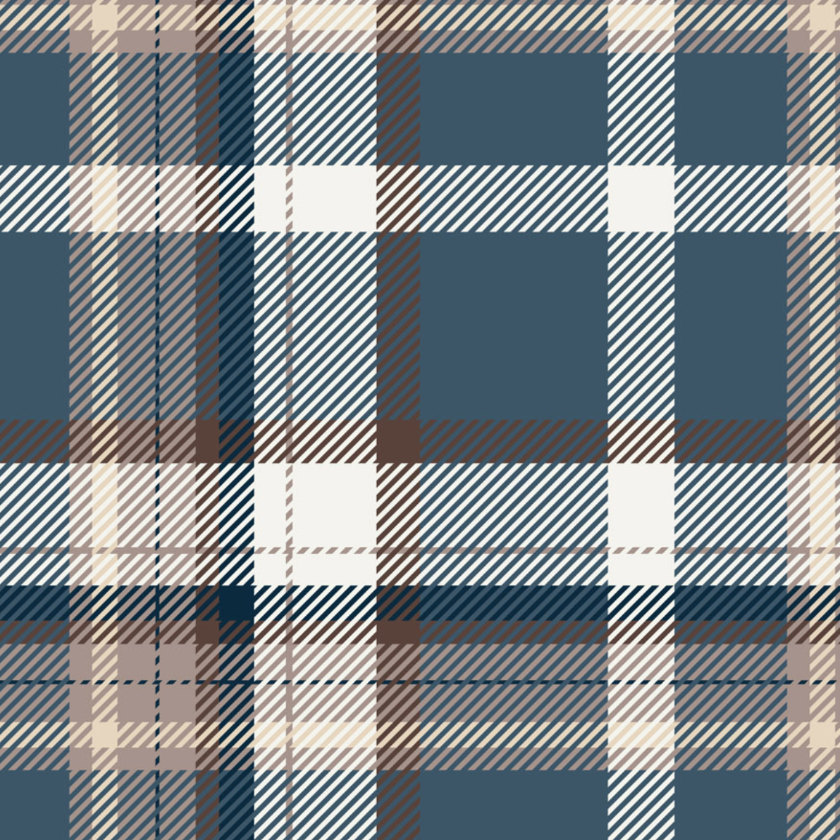 Plaid Print - Blue & Brown Plaid