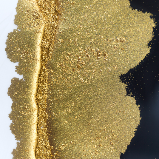 Modern Prints - Black & White Gold Spill