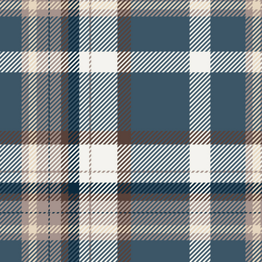 Plaid Print - Blue & Brown Plaid