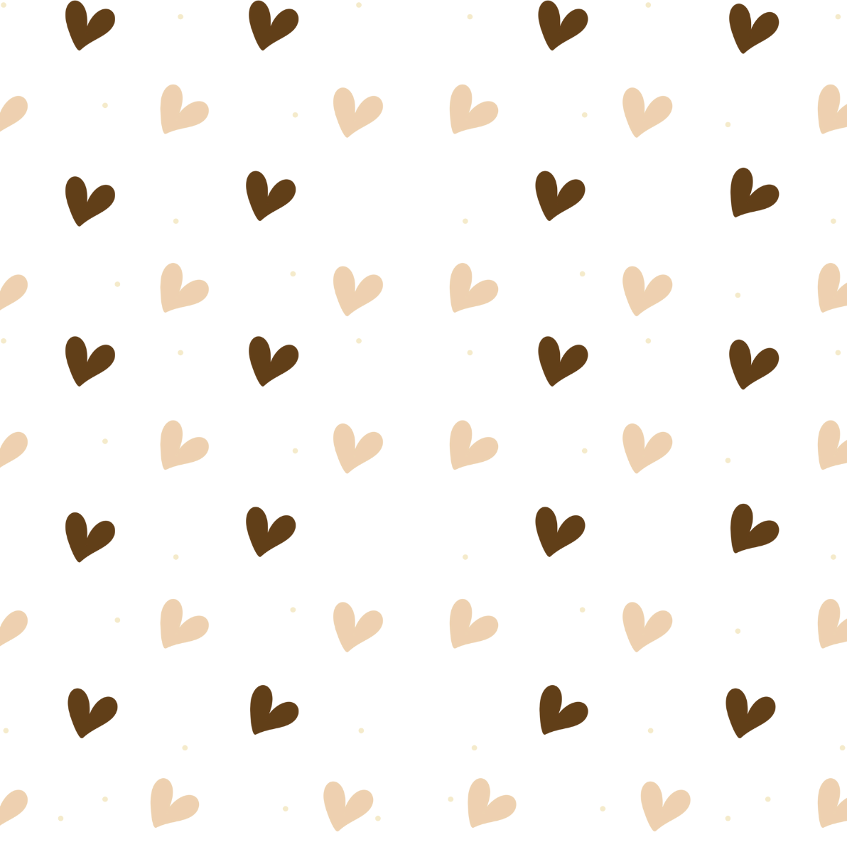 Cheerful Prints - Brown Hearts