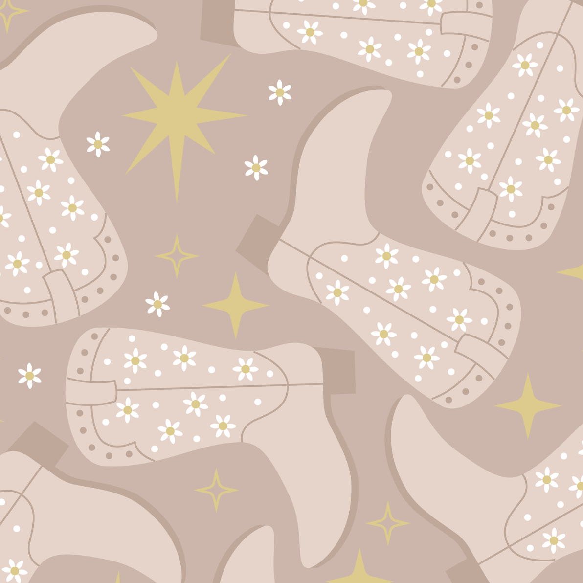 Western Print - Pink Daisy Boots