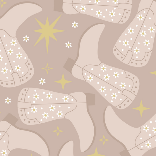 Western Print - Pink Daisy Boots
