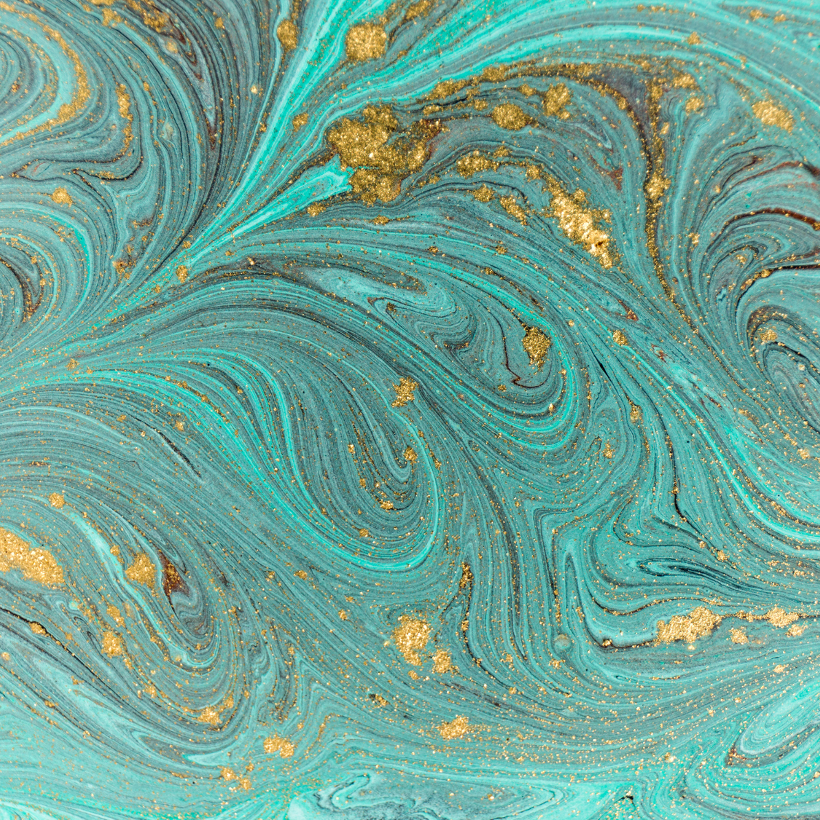 Modern Prints - Teal and Gold Marble