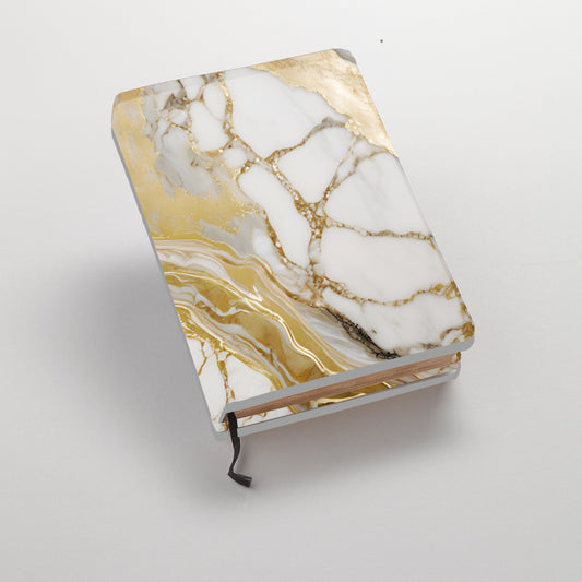 Modern Prints - White and Gold Marble